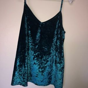 Emerald green velvet tank top!!